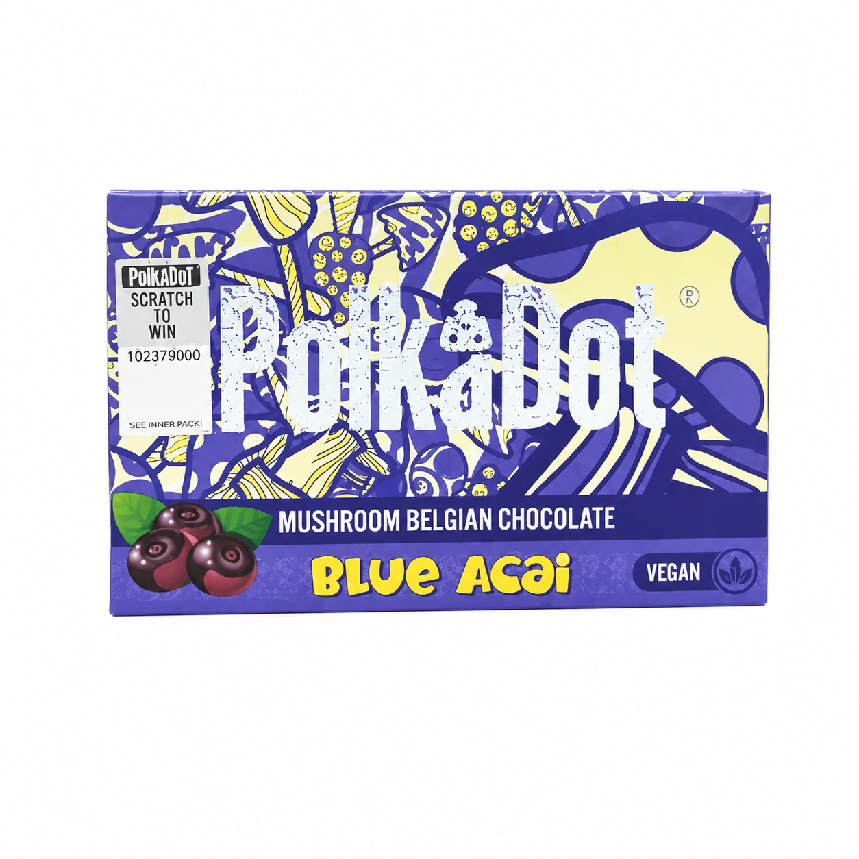 Polkadot Chocolate Bar Blue Acai Chocolate Bar Flavor