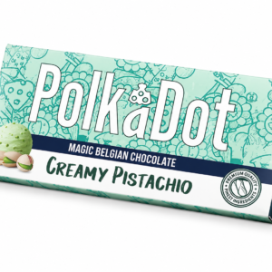 Polkadot Chocolate Bar Creamy Pistachio Belgian Chocolate Flavor
